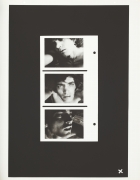 Photo silkscreen of three self portrait polaroids.