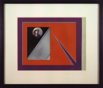 Unique construction of geometric pieces and small portrait of Patti Smith.
