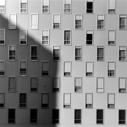Series of rectangular apartment windows.