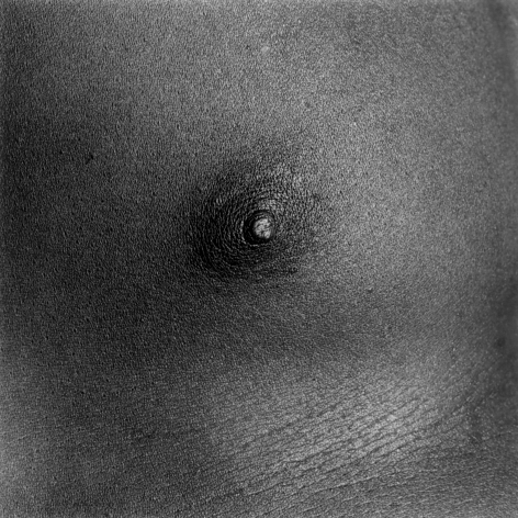 Black male nude's nipple.
